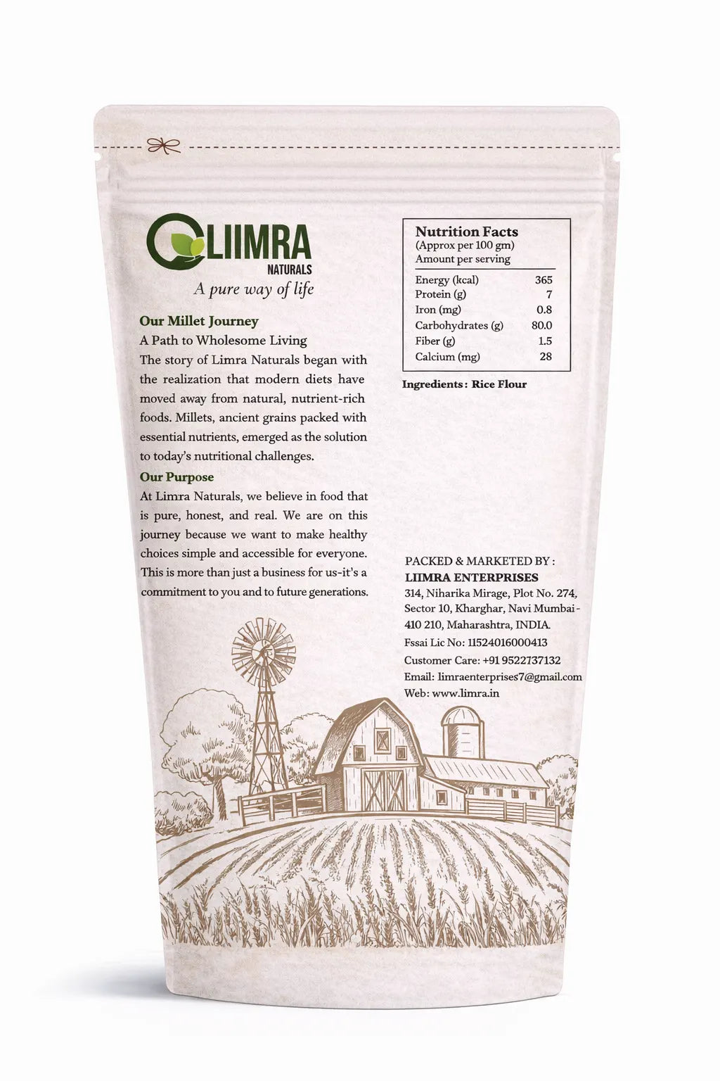 Liimra Naturals - Rice Flour (Chakki Ground)